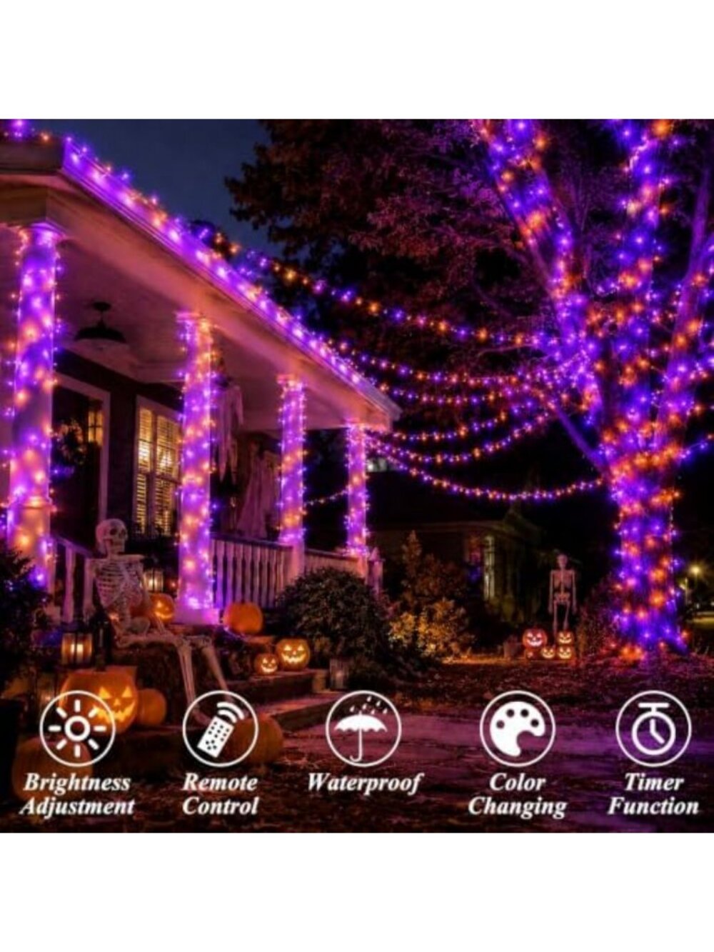 Color Changing Christmas String Lights, 164Ft, 500 LED, Remote Control - Picture 2 of 6